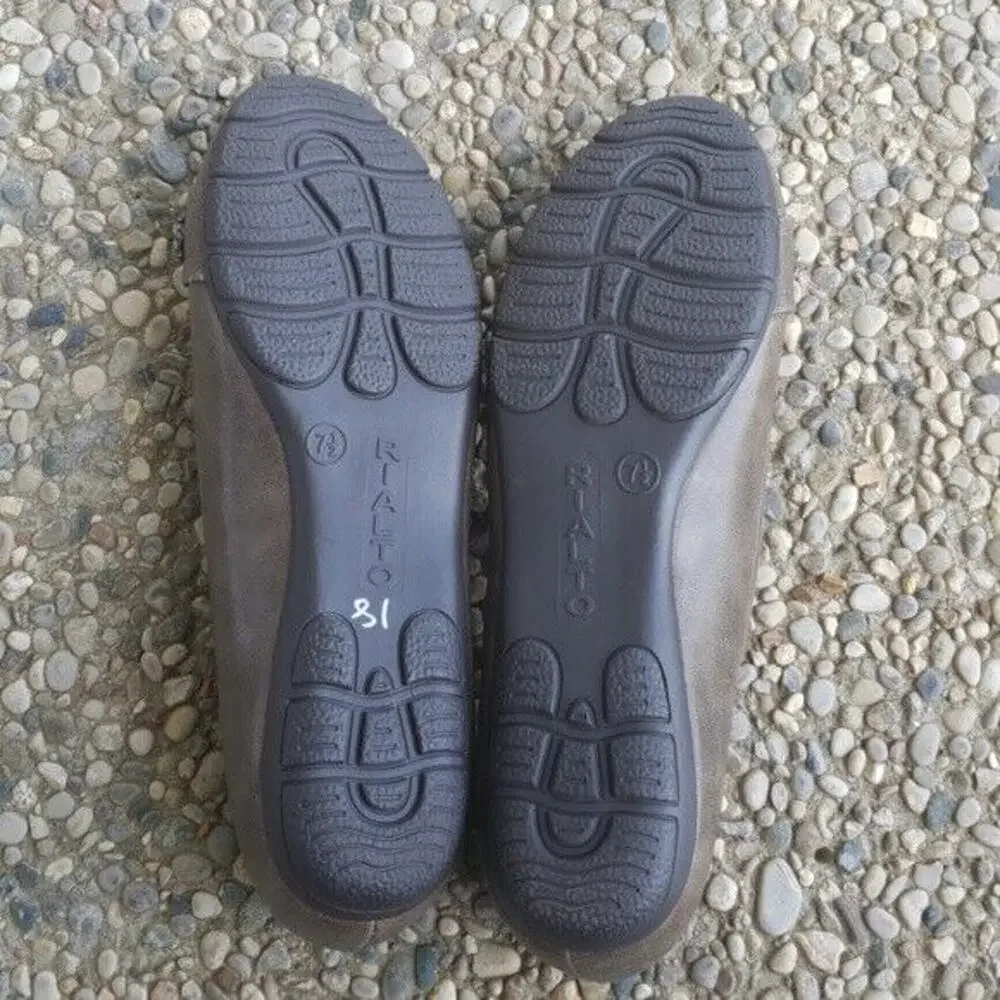 Rialto Comfort Brown Jeweled Flats Size 7.5
